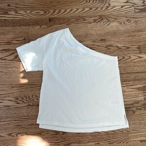 Pilcro white one sleeve tee NWOT